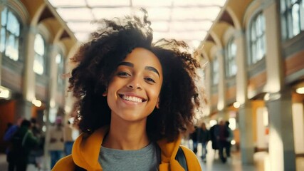 Happy smiling girls student african american black pride education celebration woman studying and college or university degree achievement best students