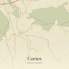 Fototapeta premium Vintage map of Cortes, Portugal. 