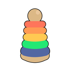 Rainbow Stacking Rings Wood Toys