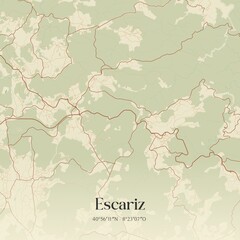 Obraz premium Vintage map of Escariz, Portugal. 