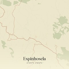 Obraz premium Vintage map of Espinhosela, Portugal. 