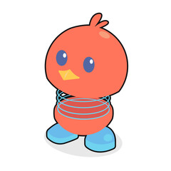 Red Bird Spring Toy