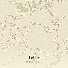 Vintage map of Fajão, Portugal.