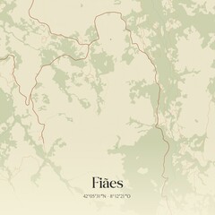 Obraz premium Vintage map of Fiães, Portugal.