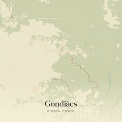 Obraz premium Vintage map of Gondiães, Portugal.