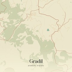 Obraz premium Vintage map of Gradil, Portugal. 