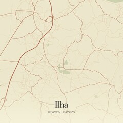 Fototapeta premium Vintage map of Ilha, Portugal. 