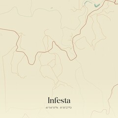 Obraz premium Vintage map of Infesta, Portugal. 