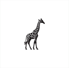 Black silhouette giraffe vector