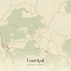Fototapeta premium Vintage map of Louri�al, Portugal. 