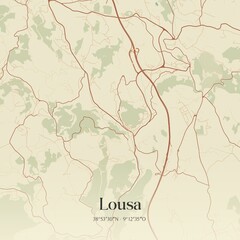 Fototapeta premium Vintage map of Lousa, Portugal. 