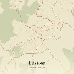 Vintage map of Lustosa, Portugal. 