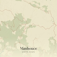 Obraz premium Vintage map of Manhouce, Portugal. 