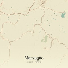 Obraz premium Vintage map of Marzagão, Portugal.