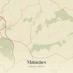 Obraz premium Vintage map of Matacães, Portugal.