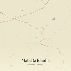 Vintage map of Mata Da Rainha, Portugal. 
