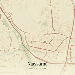 Obraz premium Vintage map of Massam�, Portugal. 