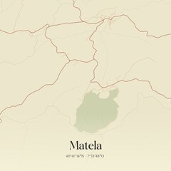 Vintage map of Matela, Portugal. 