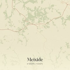 Obraz premium Vintage map of Meixide, Portugal. 