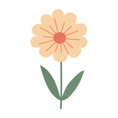 Cute flower,cartoon, isolated, vector illustration, graphic design, flat