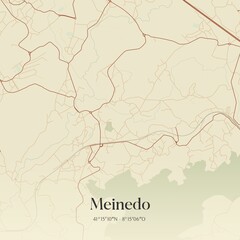 Obraz premium Vintage map of Meinedo, Portugal. 