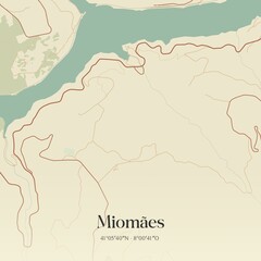 Vintage map of Miomães, Portugal.