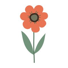 Cute flower,cartoon, isolated, vector illustration, graphic design, flat