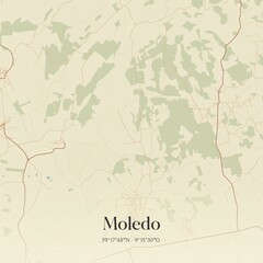Vintage map of Moledo, Portugal. 