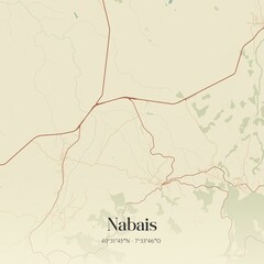 Fototapeta premium Vintage map of Nabais, Portugal. 