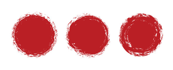 Grunge circle stamp. Round stamp vector isolated on white background. Red stamp vector. For grunge badge, seal, ink, and stamp design template.
