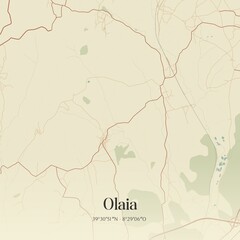 Obraz premium Vintage map of Olaia, Portugal. 