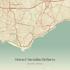 Vintage Map Oeiras Juli Barra