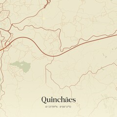 Obraz premium Vintage map of Quinchães, Portugal.