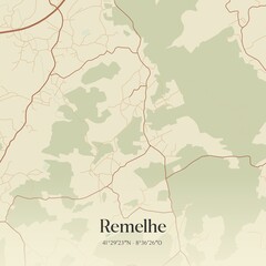 Obraz premium Vintage map of Remelhe, Portugal. 
