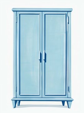 line art illustration of cabinet, simple outline drawing of wooden cupboard, sleek furniture icon of storagecabinet, doors, handles, legs, rectangular armoire, gabinete, schrank, armadio, almari