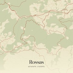 Vintage map of Rossas, Portugal. 