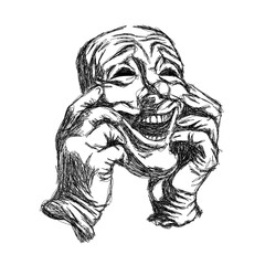 Scribble art head a person smile