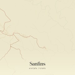 Obraz premium Vintage map of Sanfins, Portugal. 