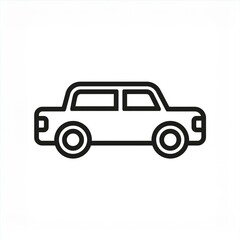 Fototapeta premium car black outline icon isolated on white Generated image