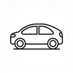 car black outline icon isolated on white Generated image