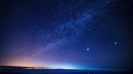 Starry Night Sky, Vast Expanses Filled with Twinkling Stars, Deep Dark Blue Backdrop, Celestial Wonders Visible, Peaceful and Majestic Atmosphere of the Night Sky