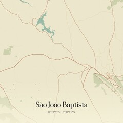Vintage map of São João Baptista, Portugal.