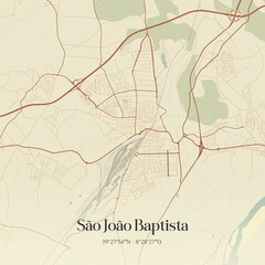 Vintage map of São João Baptista, Portugal.