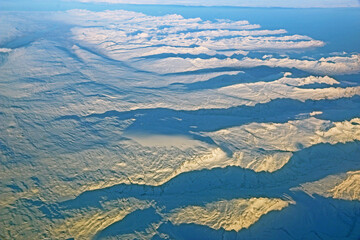 Obraz premium Aerial view of Greenland in winter