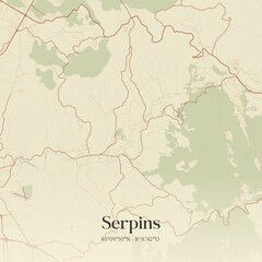 Fototapeta premium Vintage map of Serpins, Portugal. 