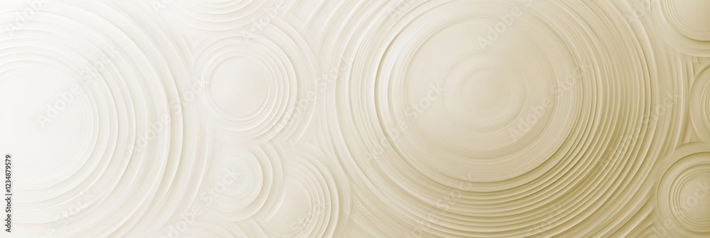 Poster Circular patterns create an elegant textured background in neutral tones for design projects and creative endeavors. Generative AI