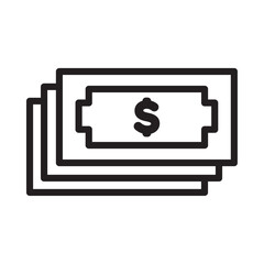 Cash Icon Isolated flat vector in outline