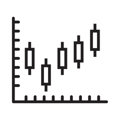 Candle Stick Chart Icon Isolated flat vector in outline