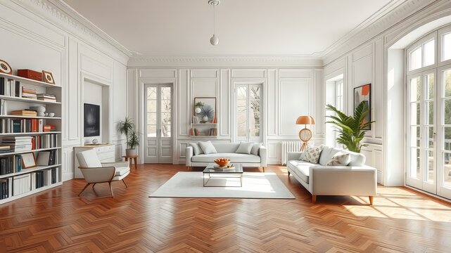 Parisian Minimalist Living Room - Modern Interior Design
