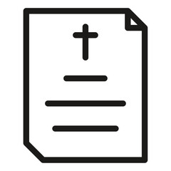 Death certificate icon Isolated flat vector in outline